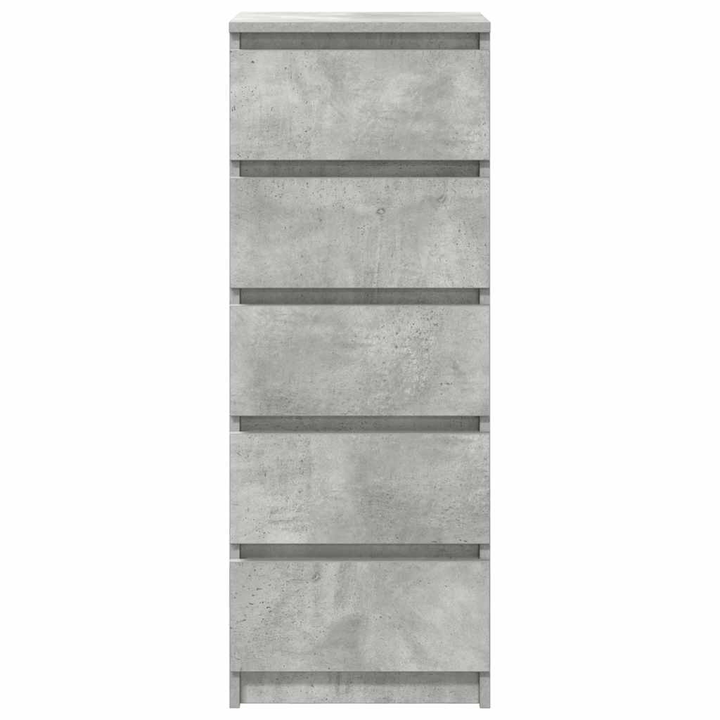 skænk med skuffer 37,5x35x99 cm konstrueret træ betongrå