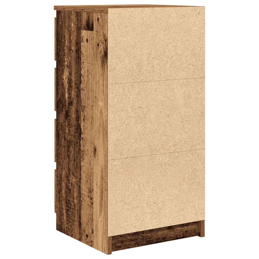 skænk med skuffer 37,5x35x99 cm konstrueret træ antikt træ