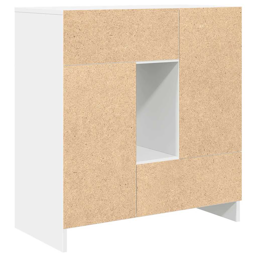 skænk med skuffer og låger 70,5x34x74,5 cm hvid