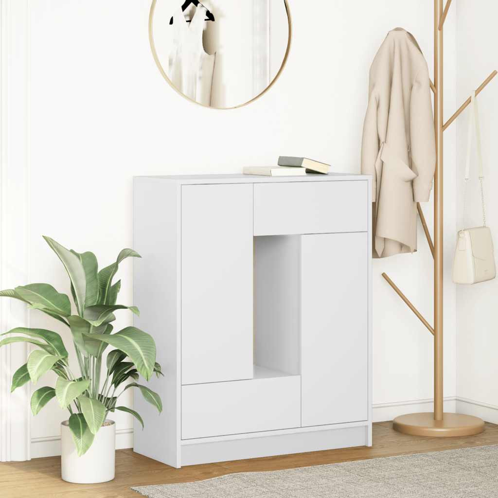 skænk med skuffer og låger 73x31x90 cm hvid