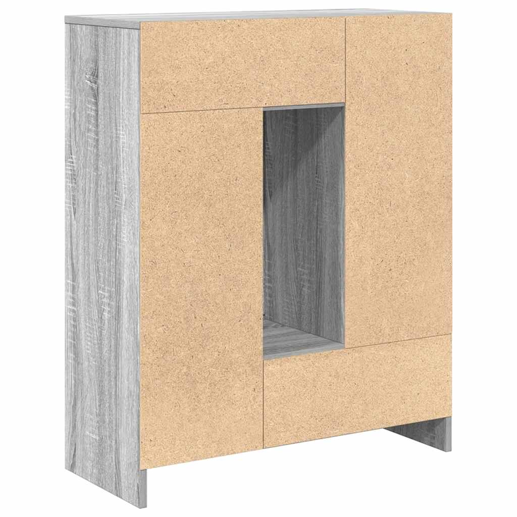 skænk med skuffer og låger 73x31x90 cm grå sonoma-eg