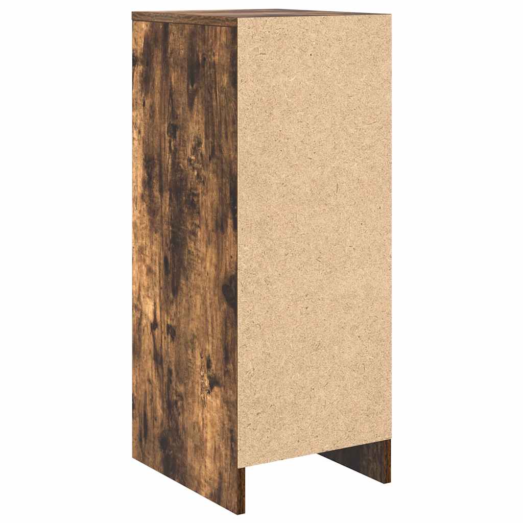 skoskab 29,5x34x76 cm konstrueret træ røget egetræsfarve