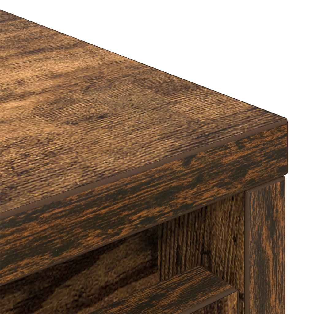 skoskab 57x34x76 cm konstrueret træ røget egetræsfarve