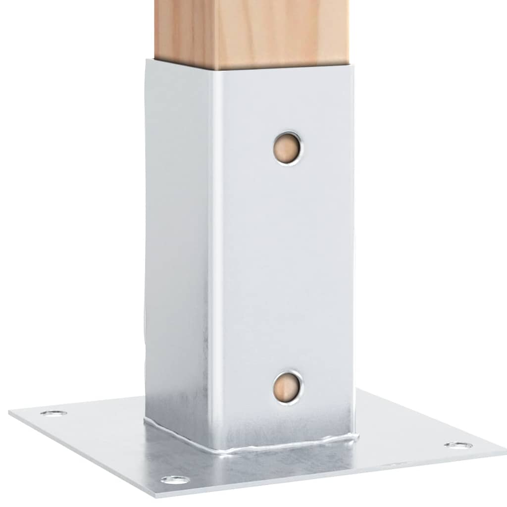 stolpefødder firkantet 12 stk. 71x71 mm galvaniseret stål