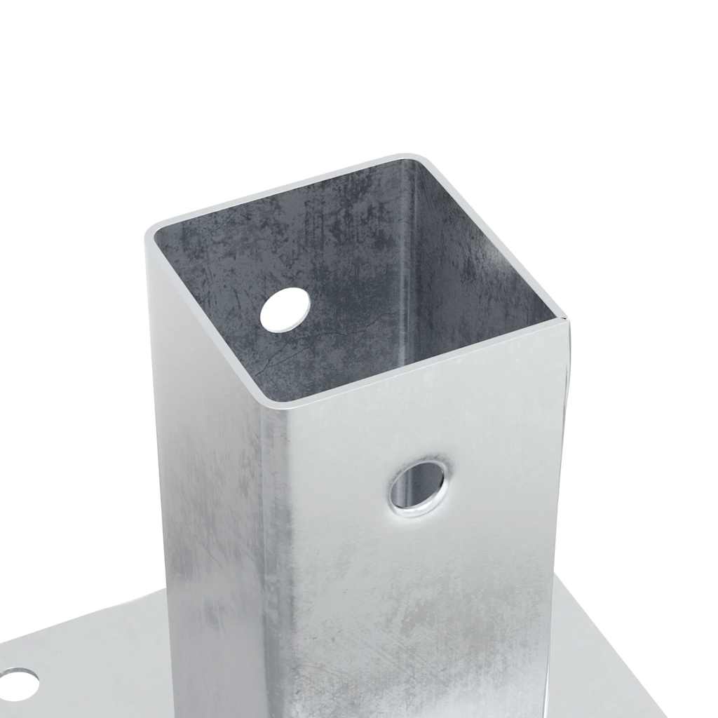 stolpefødder firkantet 12 stk. 71x71 mm galvaniseret stål