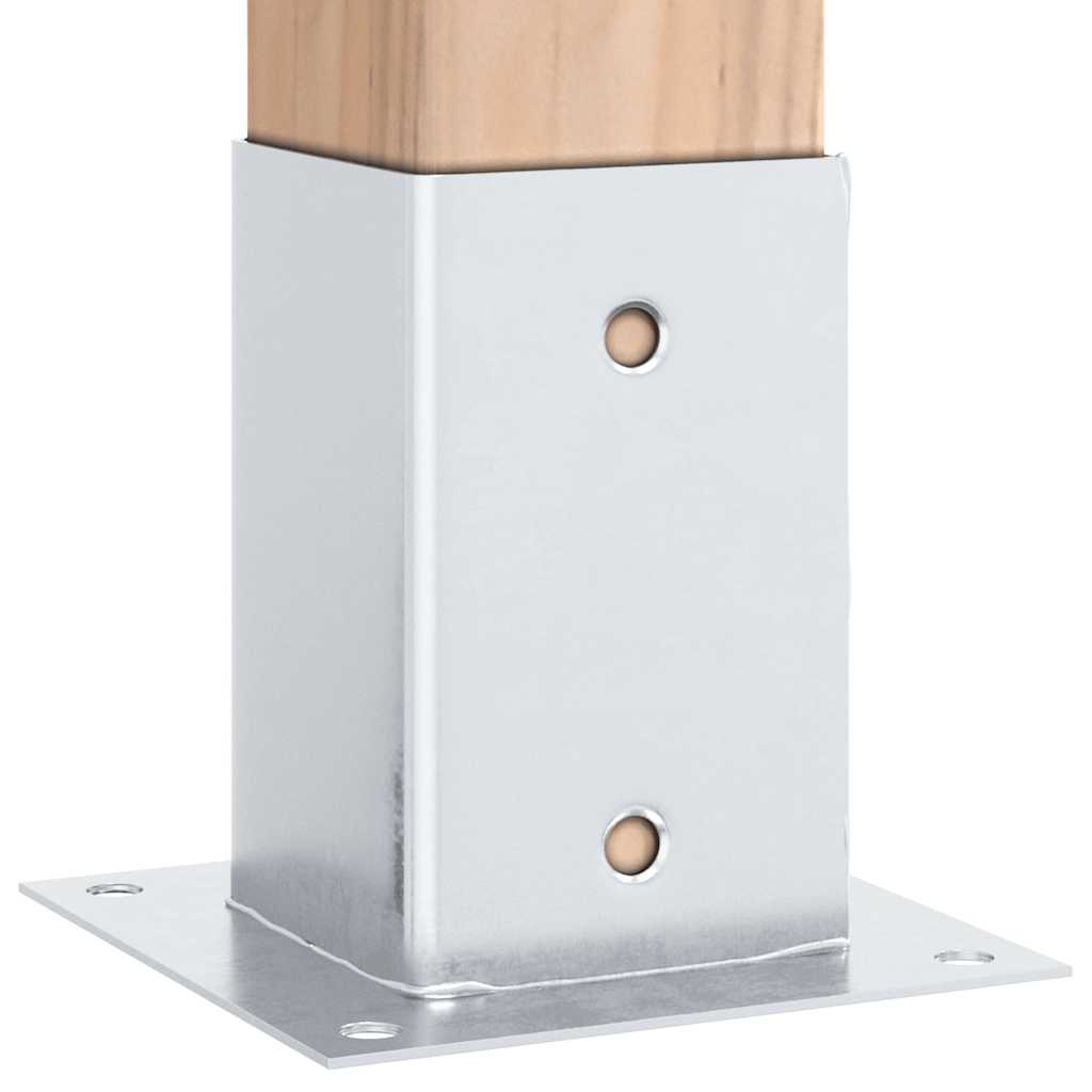 stolpefødder firkantet 12 stk. 81x81 mm galvaniseret stål