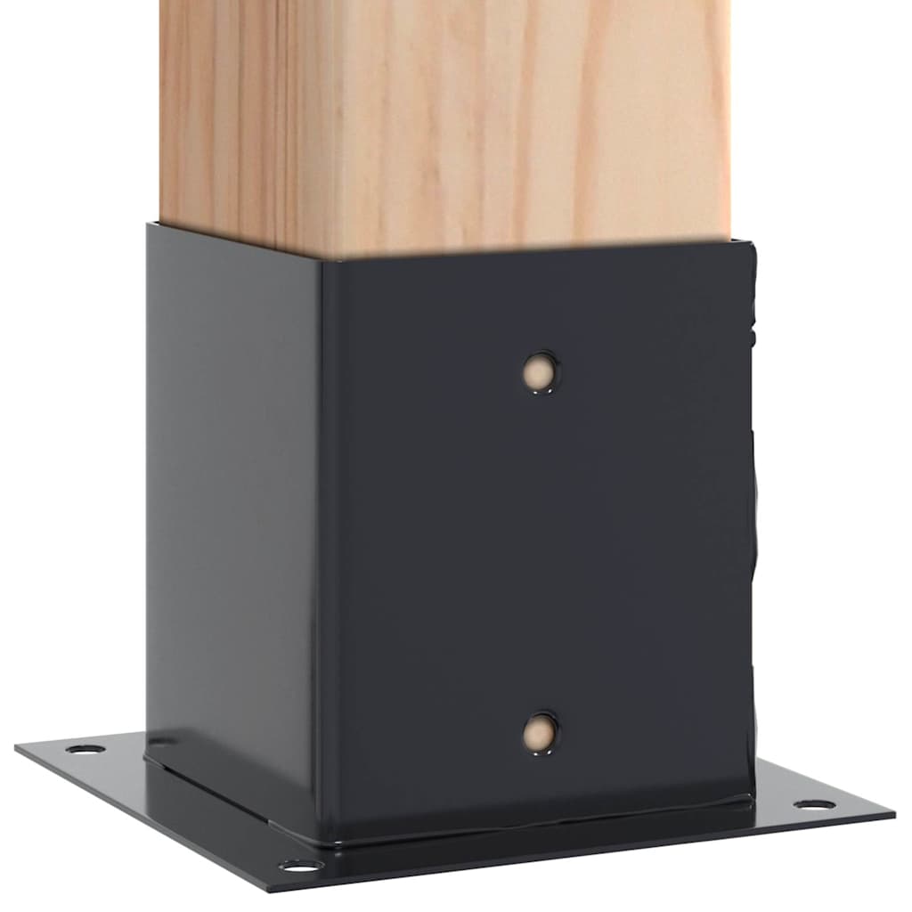 stolpefødder firkantet 12 stk. 101x101 mm pulverlakeret stål