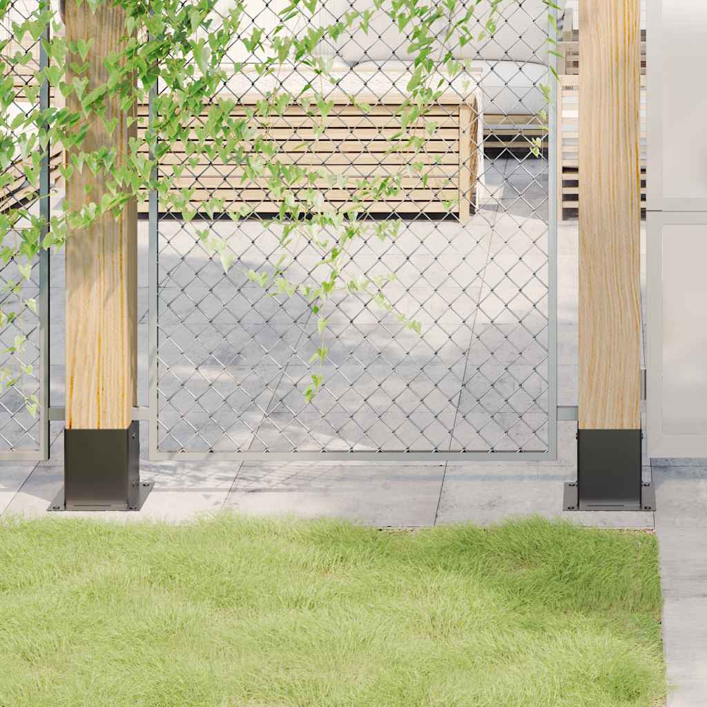 stolpefødder firkantet 12 stk. 101x101 mm pulverlakeret stål