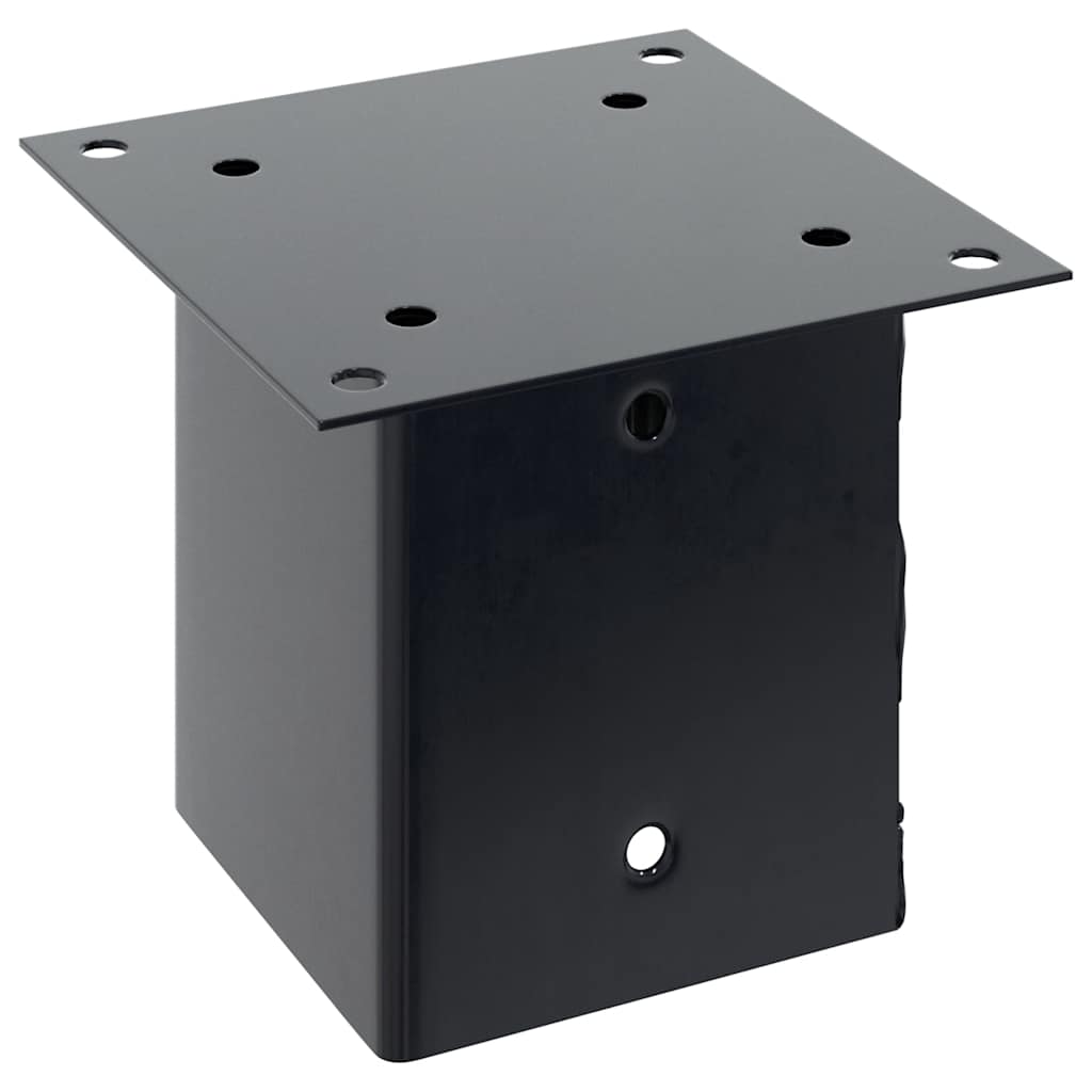 stolpefødder firkantet 12 stk. 121x121 mm pulverlakeret stål