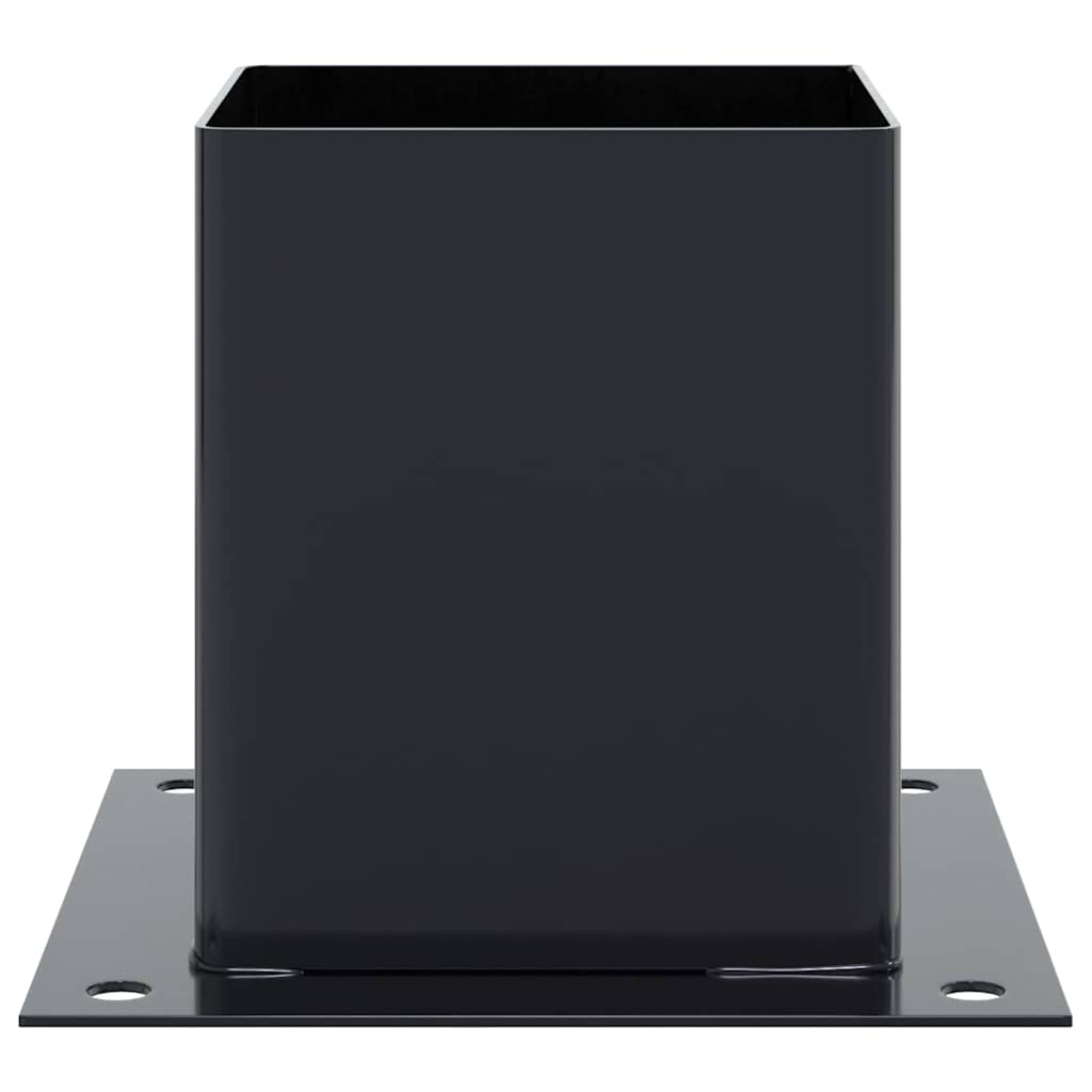 stolpefødder firkantet 12 stk. 121x121 mm pulverlakeret stål