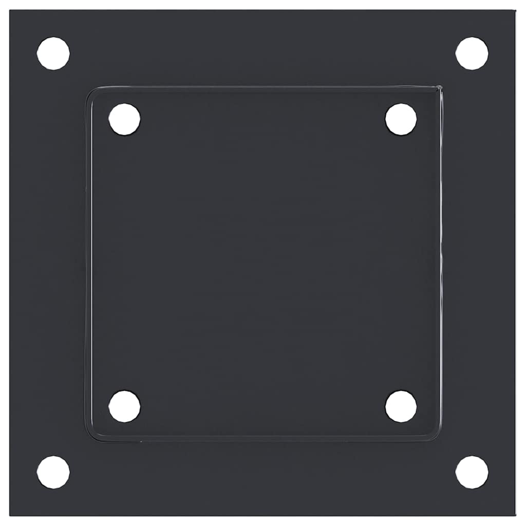 stolpefødder firkantet 12 stk. 121x121 mm pulverlakeret stål