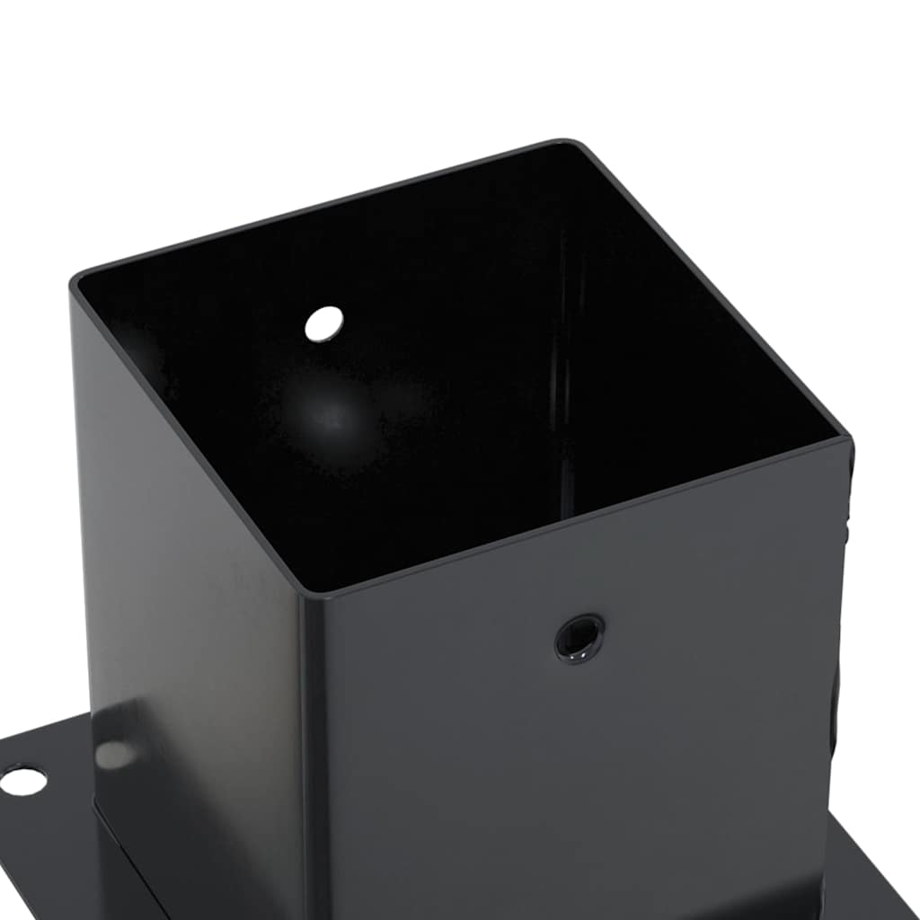 stolpefødder firkantet 12 stk. 121x121 mm pulverlakeret stål