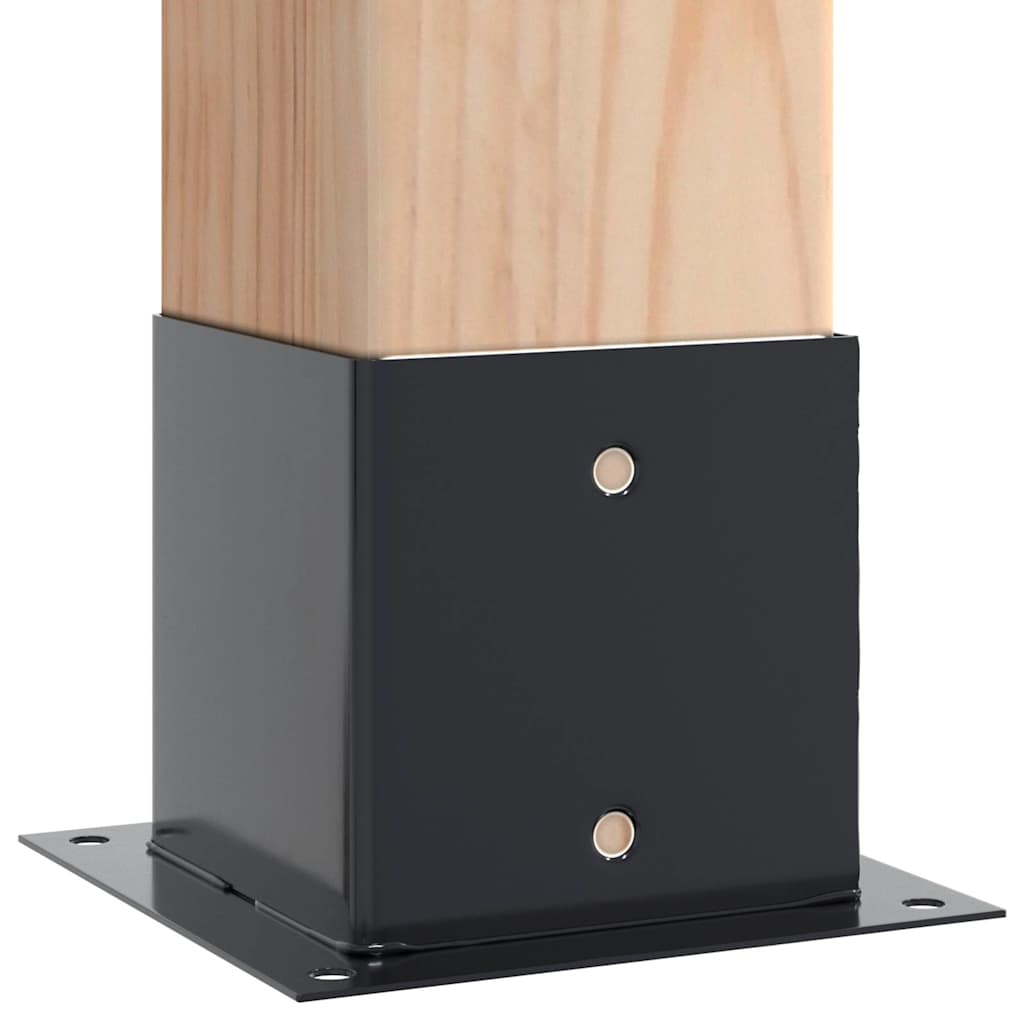 stolpefødder firkantet 12 stk. 141x141 mm pulverlakeret stål