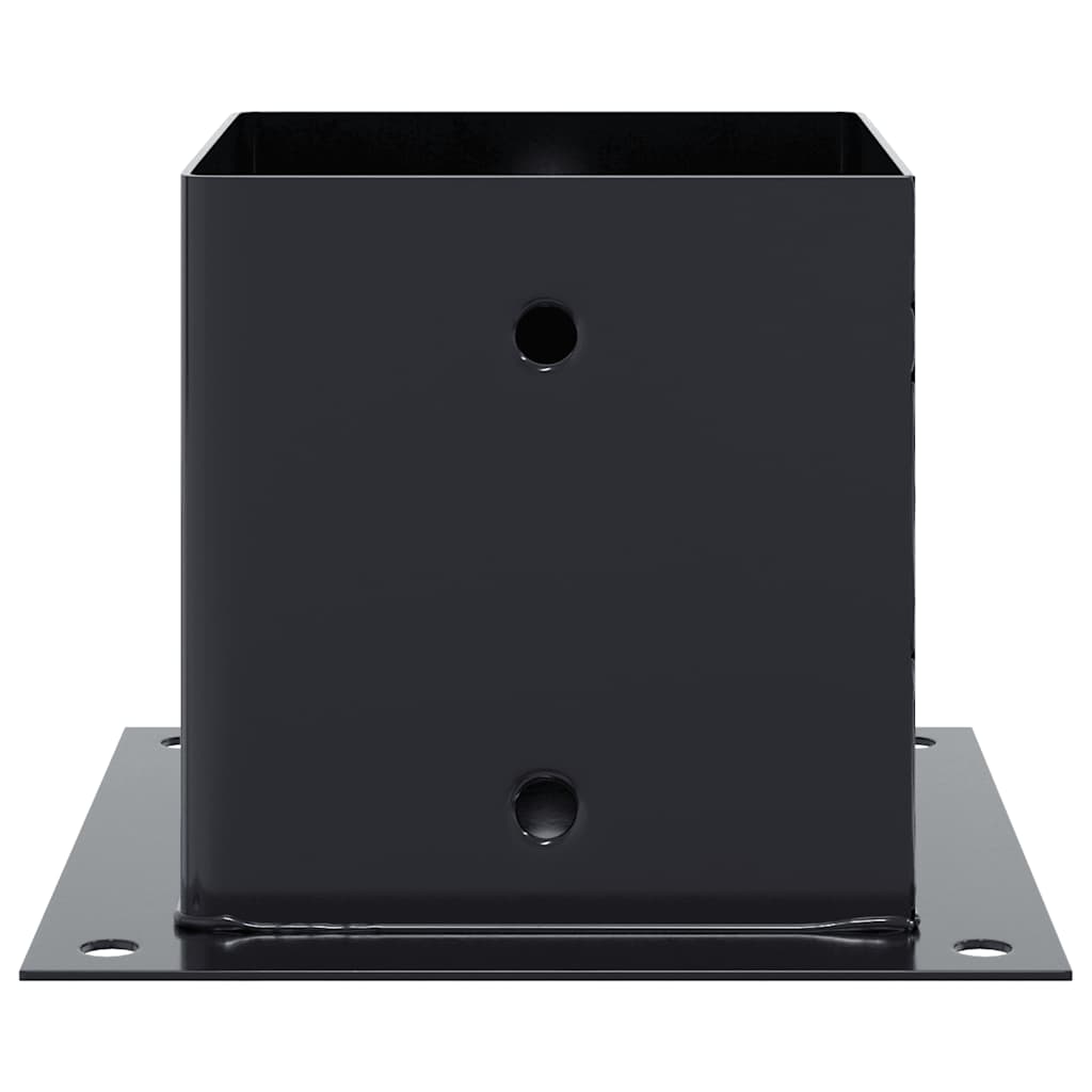 stolpefødder firkantet 12 stk. 141x141 mm pulverlakeret stål