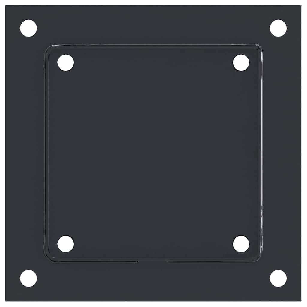 stolpefødder firkantet 12 stk. 141x141 mm pulverlakeret stål