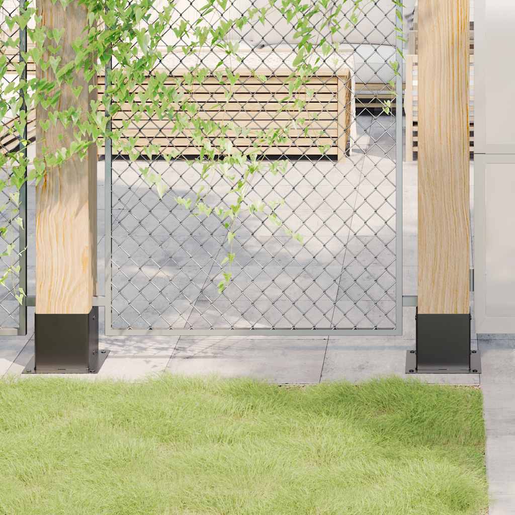 stolpefødder firkantet 12 stk. 141x141 mm pulverlakeret stål