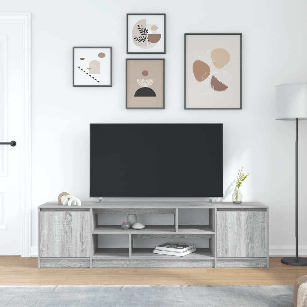 tv-skab 188,5x41x50 cm konstrueret træ grå sonoma-eg