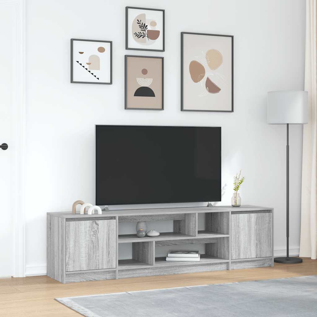 tv-skab 188,5x41x50 cm konstrueret træ grå sonoma-eg