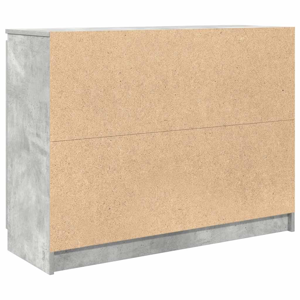 skænk med skuffer 100,5x35x76 cm konstrueret træ betongrå