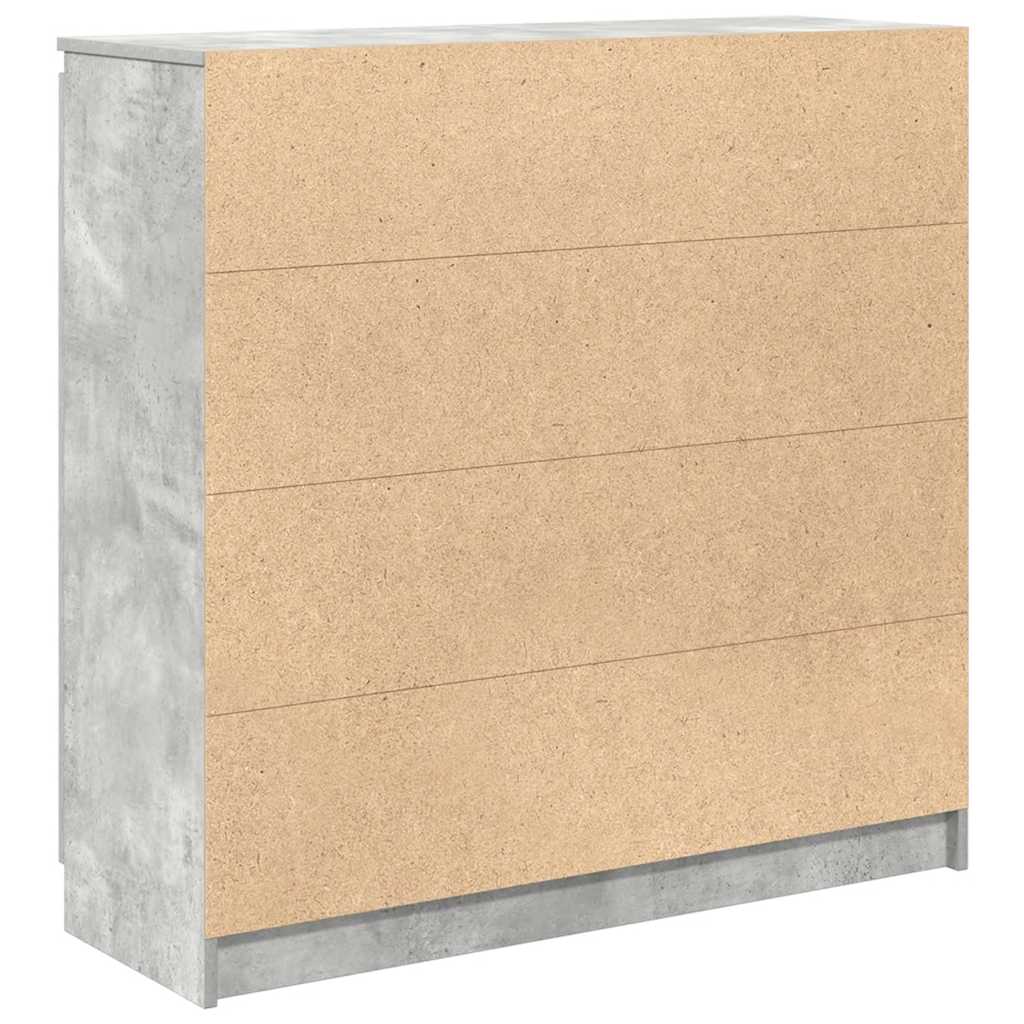 skænk med skuffer 100,5x35x98,5 cm konstrueret træ betongrå
