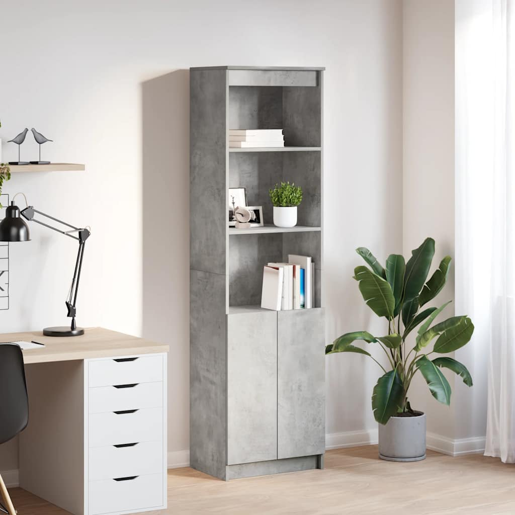 højskab 50x35x180 cm konstrueret træ betongrå