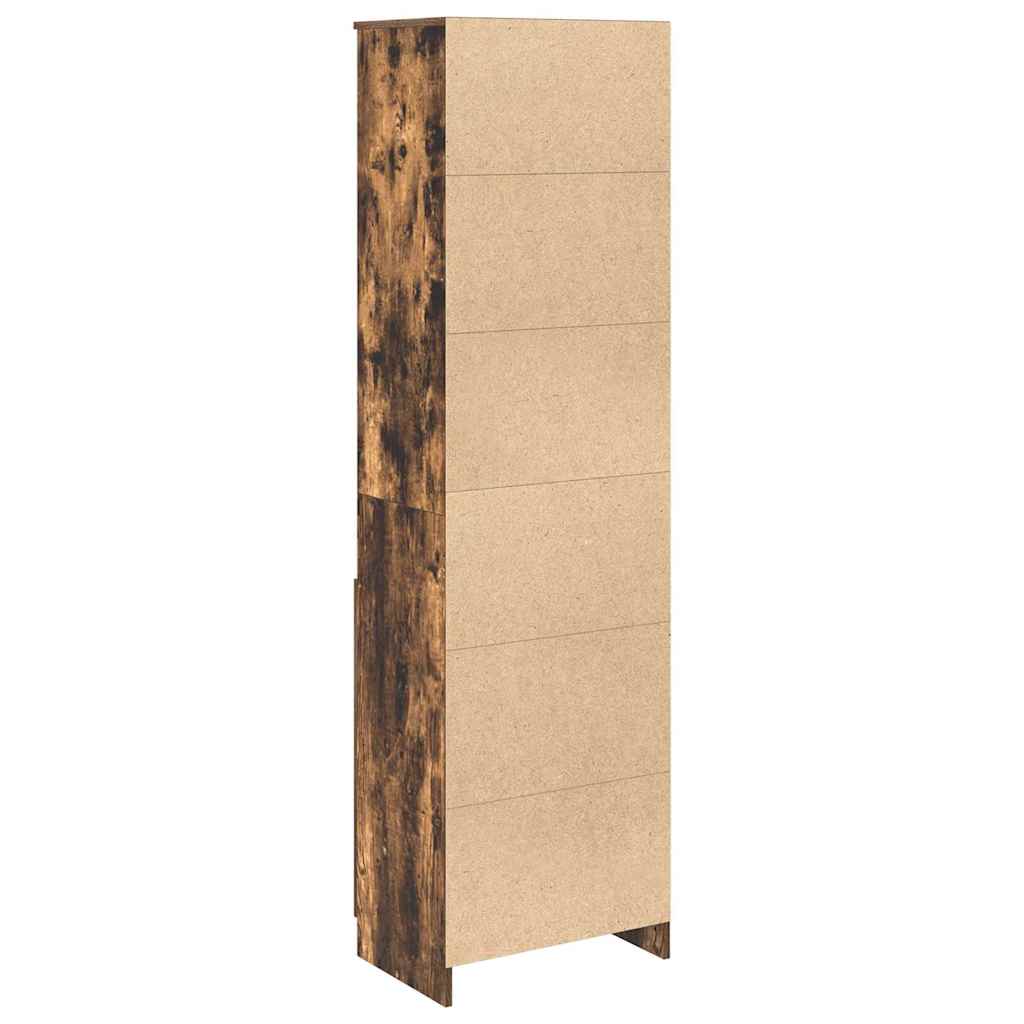 højskab 50x35x180 cm konstrueret træ røget egetræsfarve