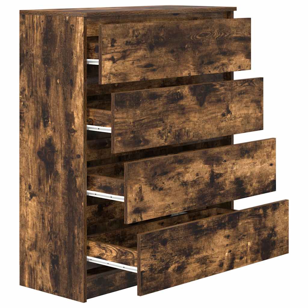 skænk 80x35x99 cm konstrueret træ røget egetræsfarve