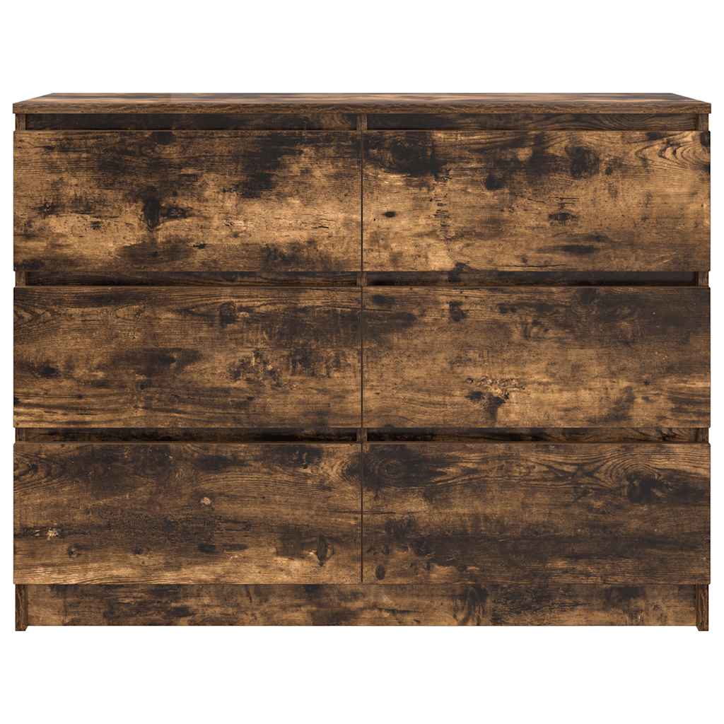 skænk 100x35x76 cm konstrueret træ røget egetræsfarve