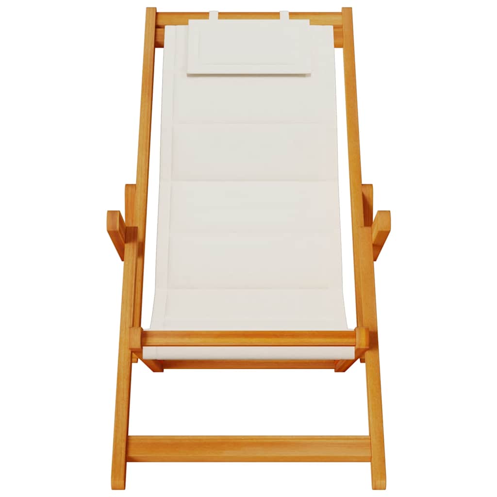 sammenklappelig strandstol med armlæn akacietræ&Textilene
