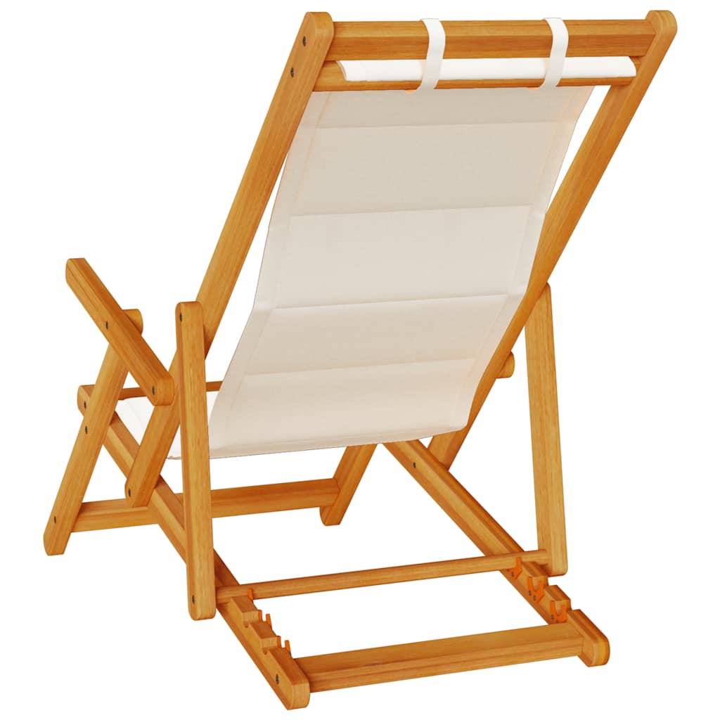 sammenklappelig strandstol med armlæn akacietræ&Textilene