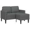 2-personers sofa med chaiselong L-formet 125 cm stof mørkegrå