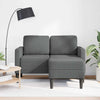 2-personers sofa med chaiselong L-formet 125 cm stof mørkegrå