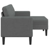 2-personers sofa med chaiselong L-formet 125 cm stof mørkegrå