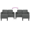 2-personers sofa med chaiselong L-formet 125 cm stof mørkegrå