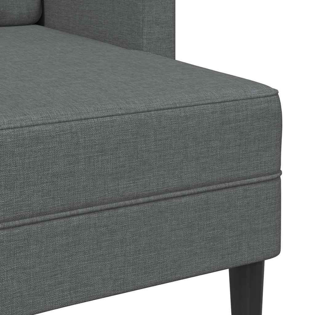2-personers sofa med chaiselong L-formet 125 cm stof mørkegrå