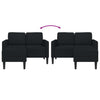 2-personers sofa med chaiselong L-formet 125 cm stof sort