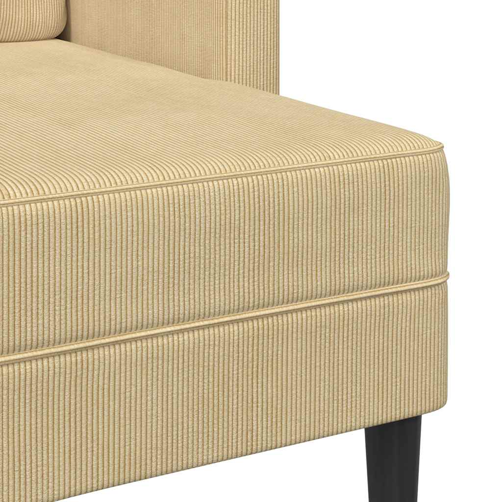 2-personers sofa med chaiselong L-formet 125 cm linned grågrøn