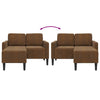 2-personers sofa med chaiselong L-formet 125 cm kunstlæder brun
