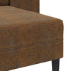 2-personers sofa med chaiselong L-formet 125 cm kunstlæder brun