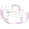 2-personers sofa med chaiselong L-formet 125 cm kunstlæder