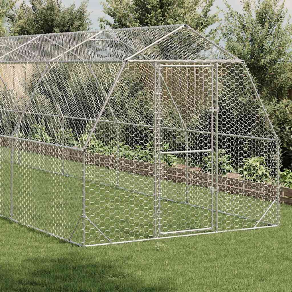 hønsegård 2,5x10x2,25 m galvaniseret stål