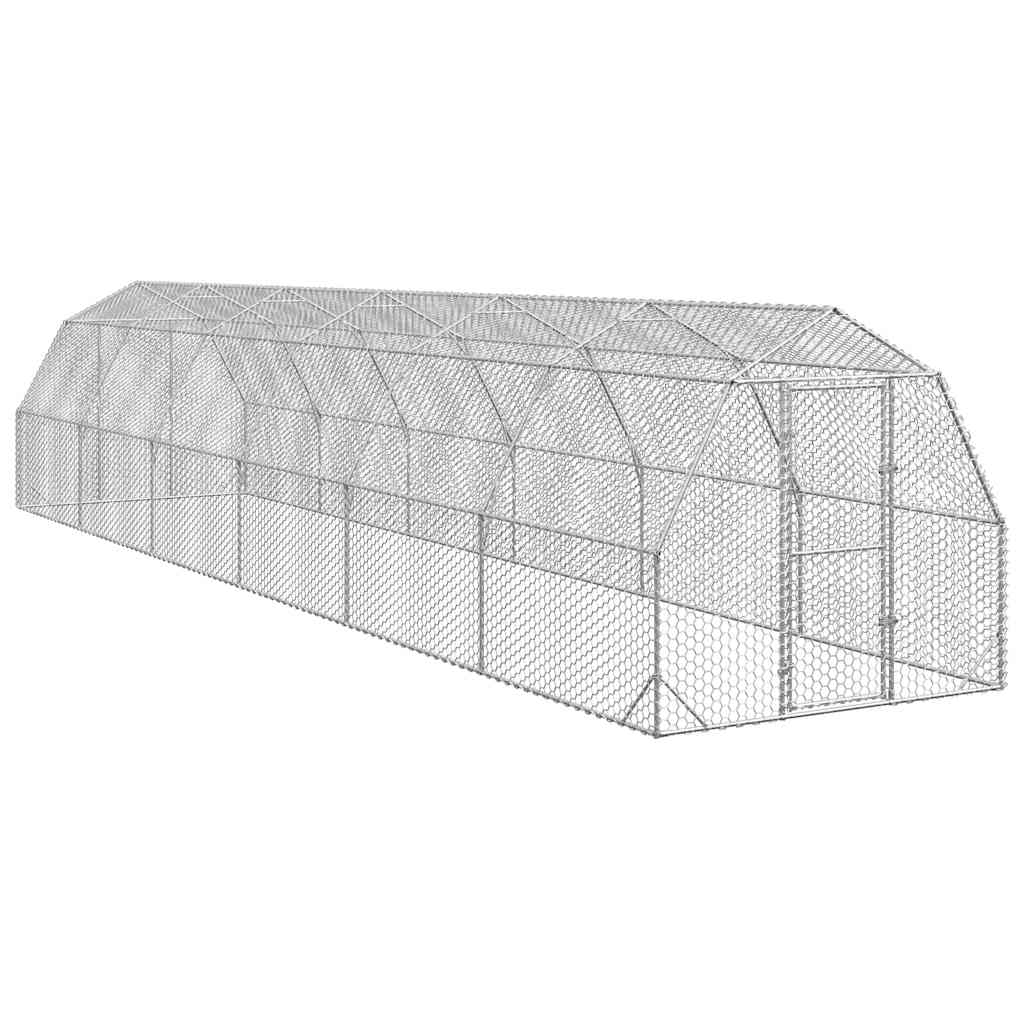 hønsegård 2,5x12x2,25 m galvaniseret stål