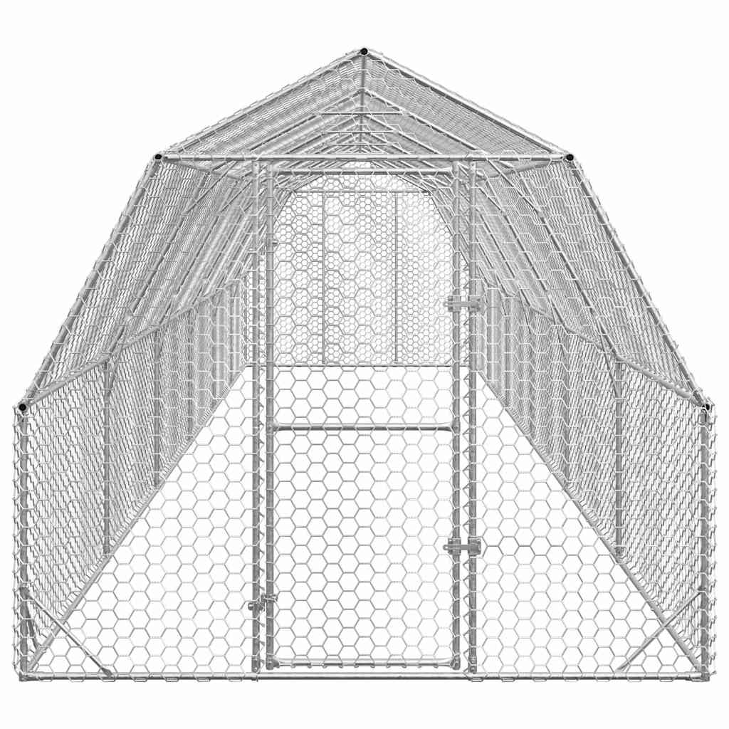hønsegård 2,5x12x2,25 m galvaniseret stål