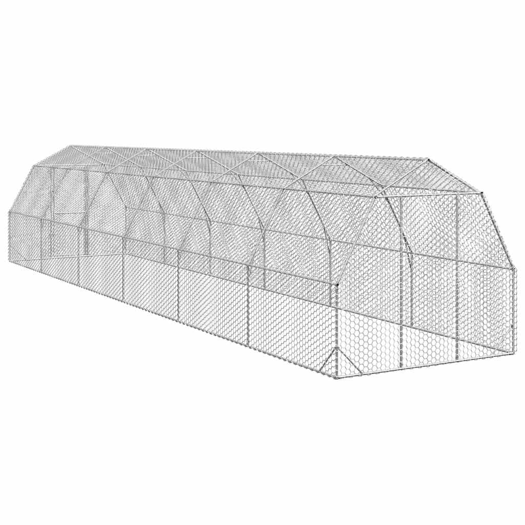 hønsegård 2,5x12x2,25 m galvaniseret stål