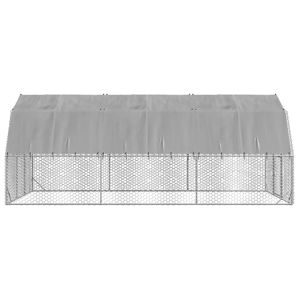 hønsegård med tag 2,5x6x2,25 m galvaniseret stål