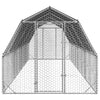 hønsegård med tag 2,5x8x2,25 m galvaniseret stål