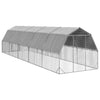 hønsegård med tag 2,5x10x2,25 m galvaniseret stål