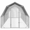 hønsegård med tag 2,5x8x2,25 m galvaniseret stål