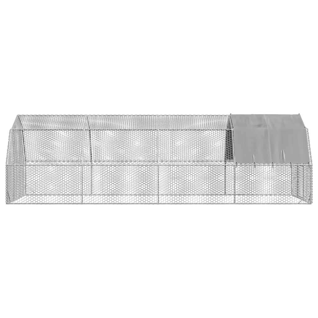 hønsegård med tag 2,5x8x2,25 m galvaniseret stål