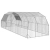 hønsegård med tag 2,5x8x2,25 m galvaniseret stål